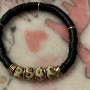 NWOT Black, Clay & Gold Beaded Bracelet